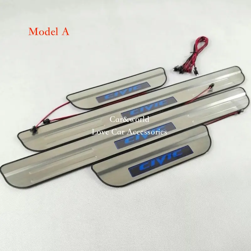 

For 2016 2017 Honda Civic Door Sill Scuff Plate Protector Welcome Pedal Cover Trim Stainless Steel Car-styling Accessories