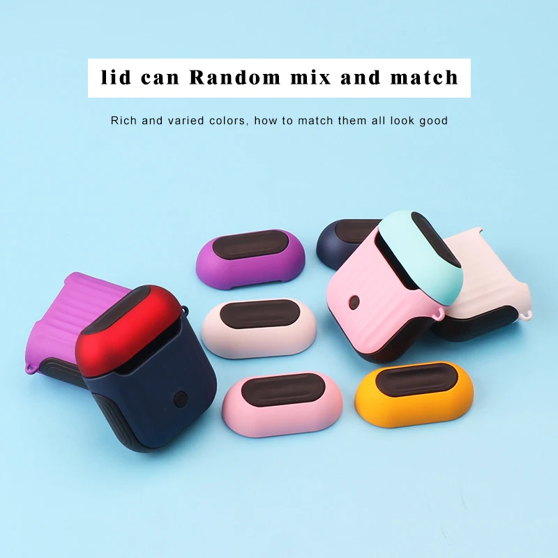Чехол IKSNAIL для AirPods защитный силиконовый чехол беспроводных синих наушников