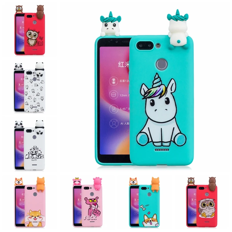 

3D Case For Xiaomi Redmi 6 Case Cute Panda Unicorn Cat Dog Phone Cases For Xiaomi Redmi 6 Coque For Xiaomi Redmi 6 Case Etui