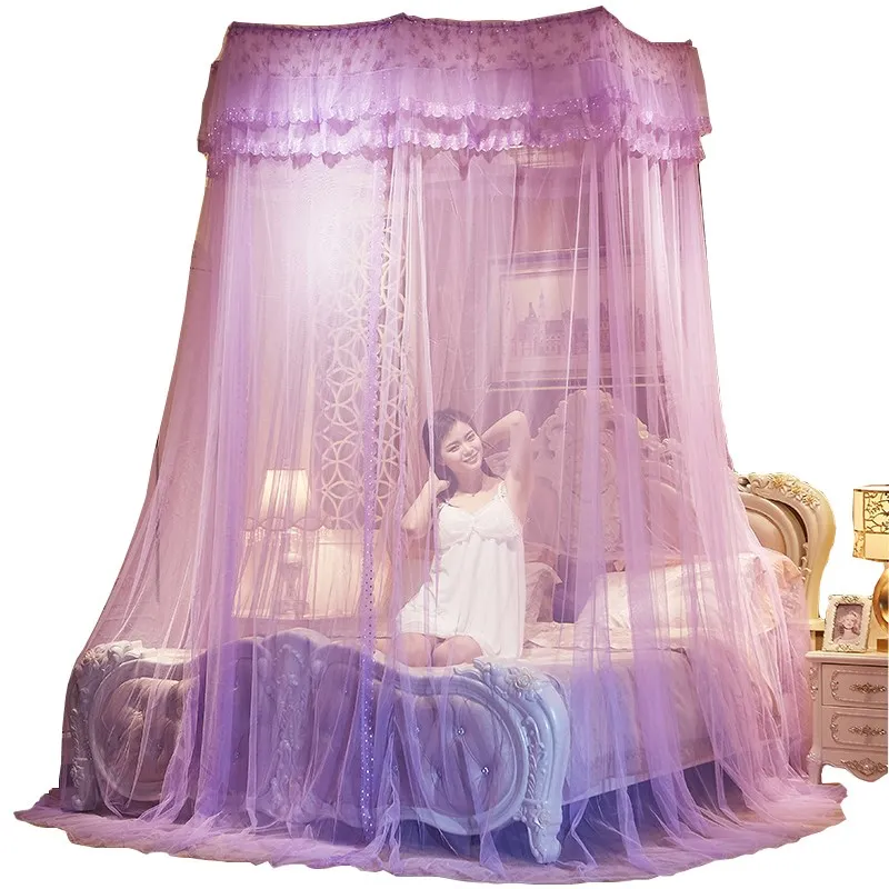 Us 37 08 40 Off Romantic Hung Dome Mosquito Net For Double Bed Hanging Anti Insert Bed Mesh Tent Adults Kids Canopy Princess Bed Curtain Klamboe In