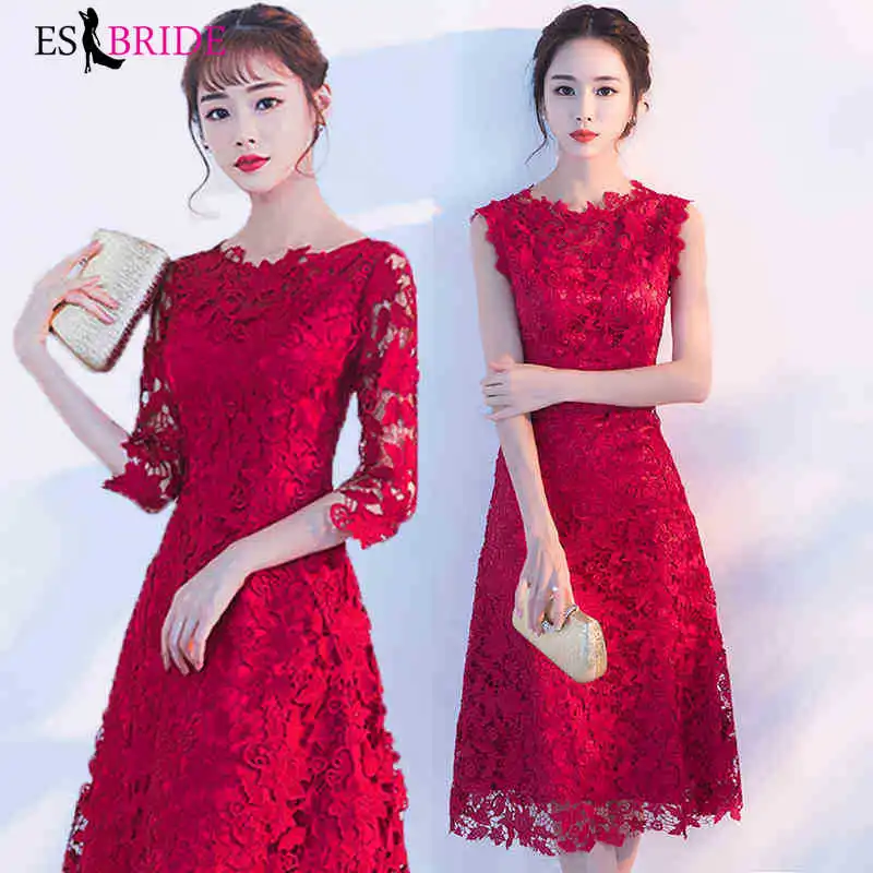 Red Casual Evening Dresses Long 2019 Fashion Elegant Gown Robe De Soiree Lace Special Occasion ES1791 | Свадьбы и торжества