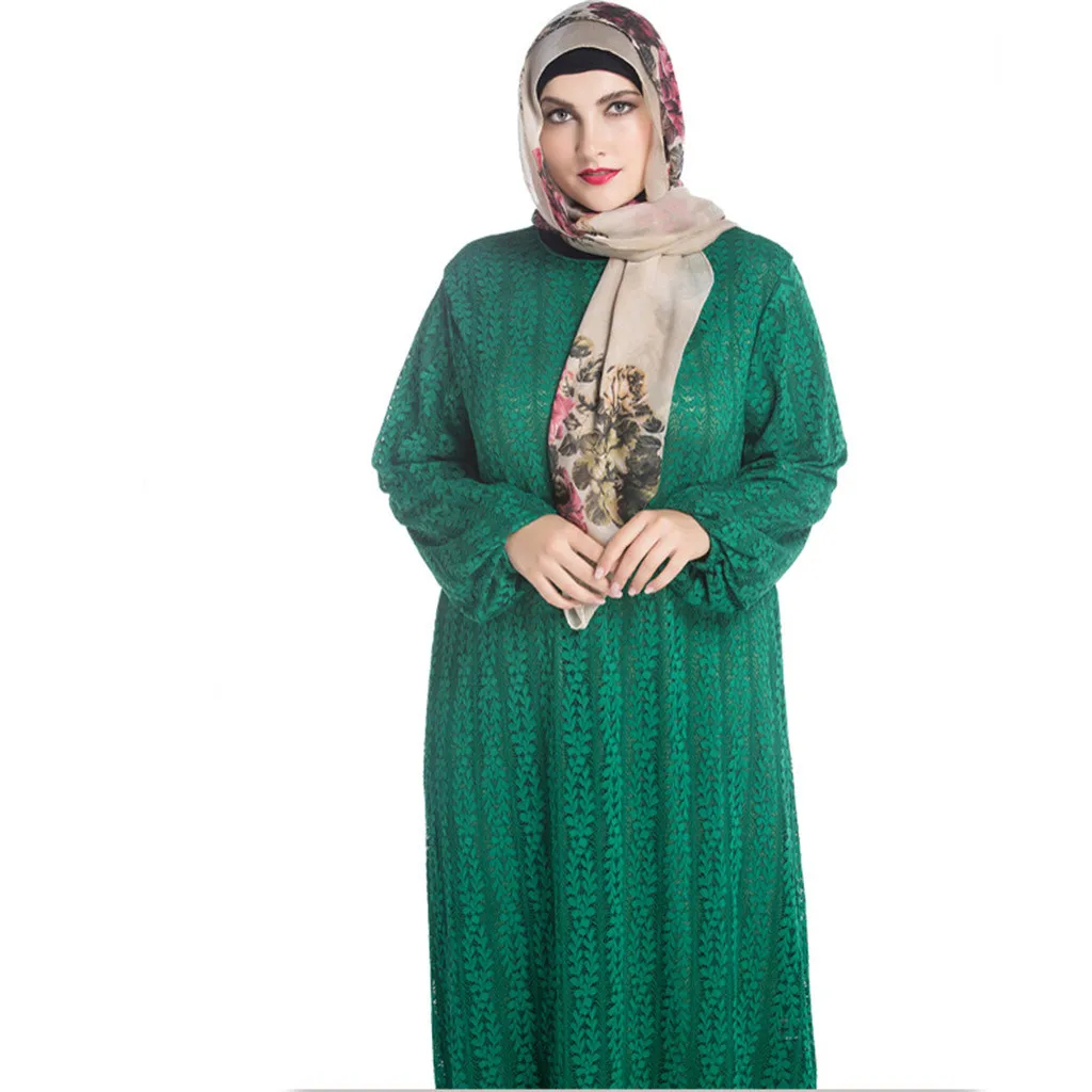 

FREE OSTRICH Muslim Dress Women Vintage Islamic Muslim Dress Abaya Kaftan Long sleeve Plus Size Robe Muslim Dress Women Summer