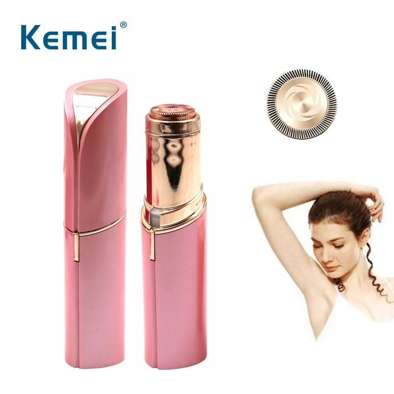 

Kemei Mini Electric Painless Lipstick Design Epilator Shaving Shaver Lady Hair Remover Hair Removal Razor For Women Body Face