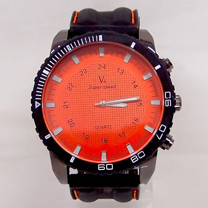 Большой циферблат круто Спортивной Моды Силиконовые кварцевые часы Мужчины