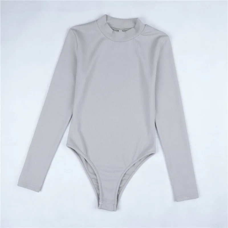 Women Gray Turtleneck bodysuit Black Jumpsuit Rompers 2018 Winter Sexy Long sleeve jumpsuits playsuits Female Bodycon Overalls