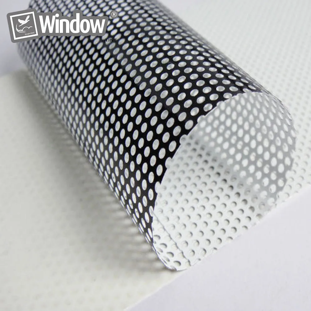 

SUNICE White Perforated Effect One Way Prospective Film Advertising Inkjet Car Bus Home Window Sticker Decals 137cm x 30cm