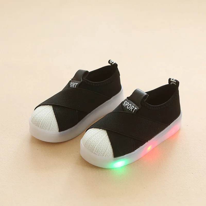 Baby casual sneakers All seasons unisex girls boys shoes new brand European baby flats Hook&Loop LED lighted baby footwear