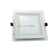 10 шт./лот 12 Вт светодиодный ультратонкое стекло панель свет кухня квадратная Потолочная люстра Чистый/теплый белый