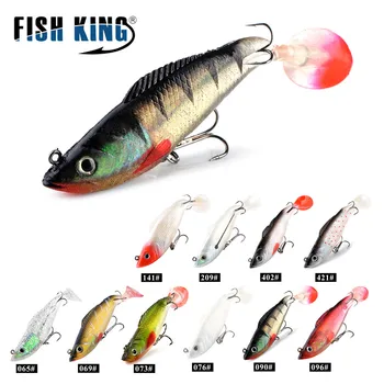 

FISH KING 1 PC 3D Eyes 8/10/12CM 10Color Lure Soft Bait Jig Fishing Lure With Lead Head Fish Swimbait Treble Hook Fishhook