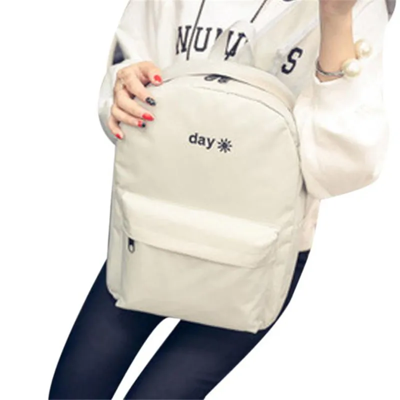 

Wo weino Korean Version of The Simple Fresh Wild Embroidered Day and Night Soft Sister Embroidered Shoulder Bag Schoolbag