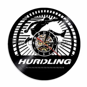 

1Piece Sports Hurdling Vinyl Record Clock Wall Light Vinyl Wall Clock LED Room Decor Remote Controller Atmosphere Night Light