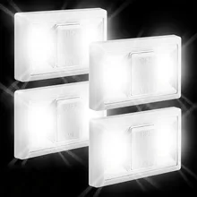 4 шт. COB светодиодный светильник-вспышка, рабочий светильник с магнитной батареей, контрольный светильник для шкафа, светильник для шкафа, переключатель, рабочий светильник