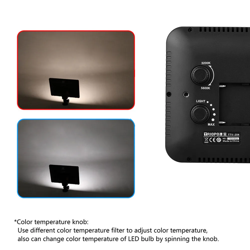 Triopo TTV-204 ультра фотографическое оборудование светодиодный светильник для видеокамеры Canon Nikon Pentax подходит для sony батарея