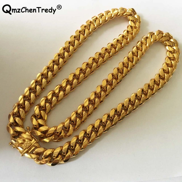 Wholesale 18-Karat gold chain lock hip-hop rock style necklace