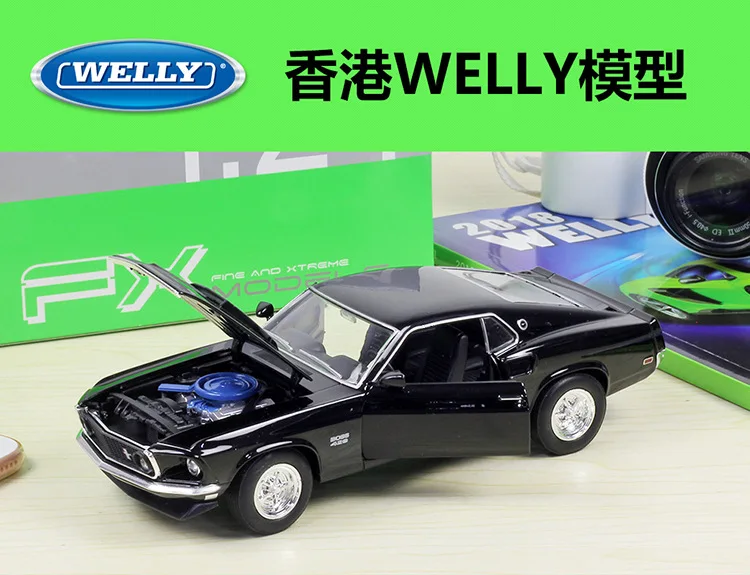 1:24 Welly 1967 Ford Mustang Boss 429 красный/черный литье под давлением модель автомобиля