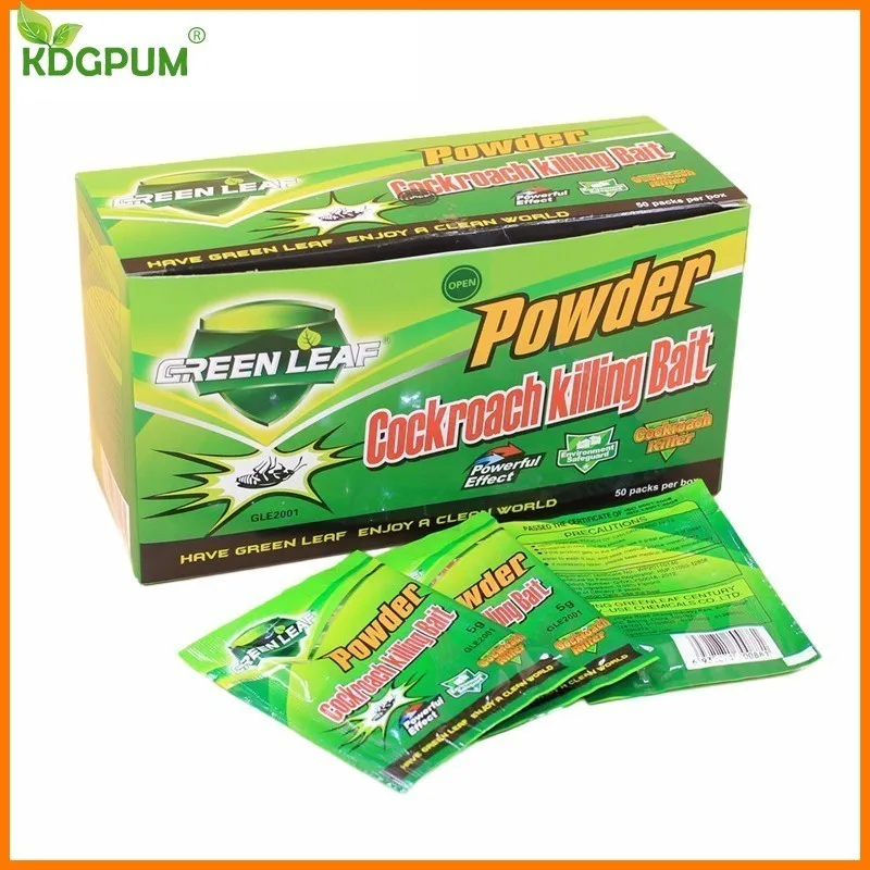 

100 Pcs Green Leaf Pest Control Powerful Cockroach Killing Medical Pesticides Insecticides Cockroach Killer Effect Destroys Bait