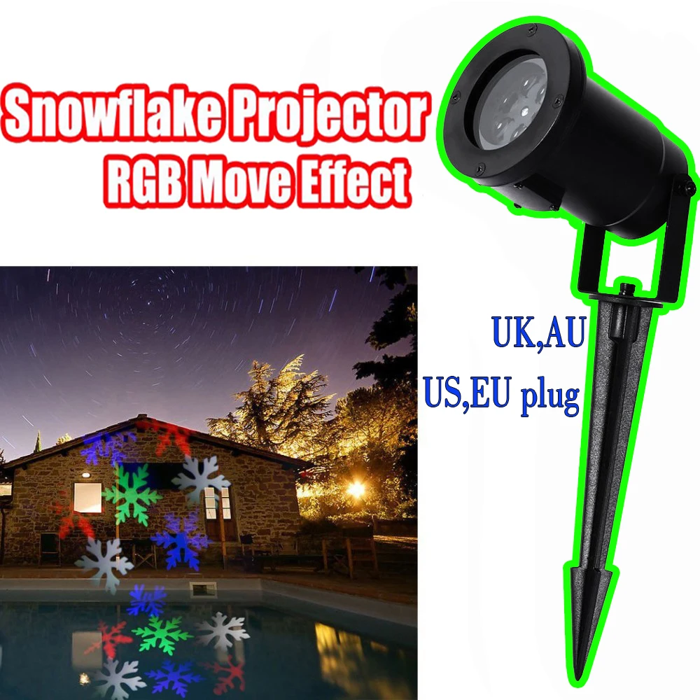 

Snowflake LED christmas Projector Light Landscape Laser Stage Lights for Outdoor Garden Yard Holiday Xmas Wedding,Party