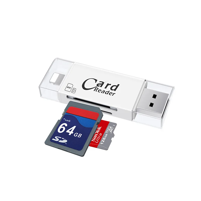 Саго 3 в 1 OTG картридер высокоскоростной USB2.0/USB3.0 Smart Card reader TF/SD карты reader для компьютера телефона Android адаптер