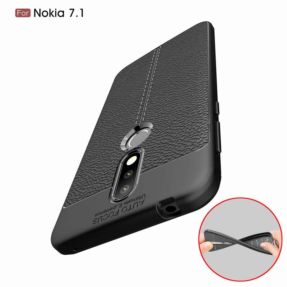 

Lichee Texture Coque Cover 5.8For Nokia 7.1 Case For Nokia 7.1 X7 8.1 Nokia7.1 Plus 2018 Phone Back Coque Cover Case