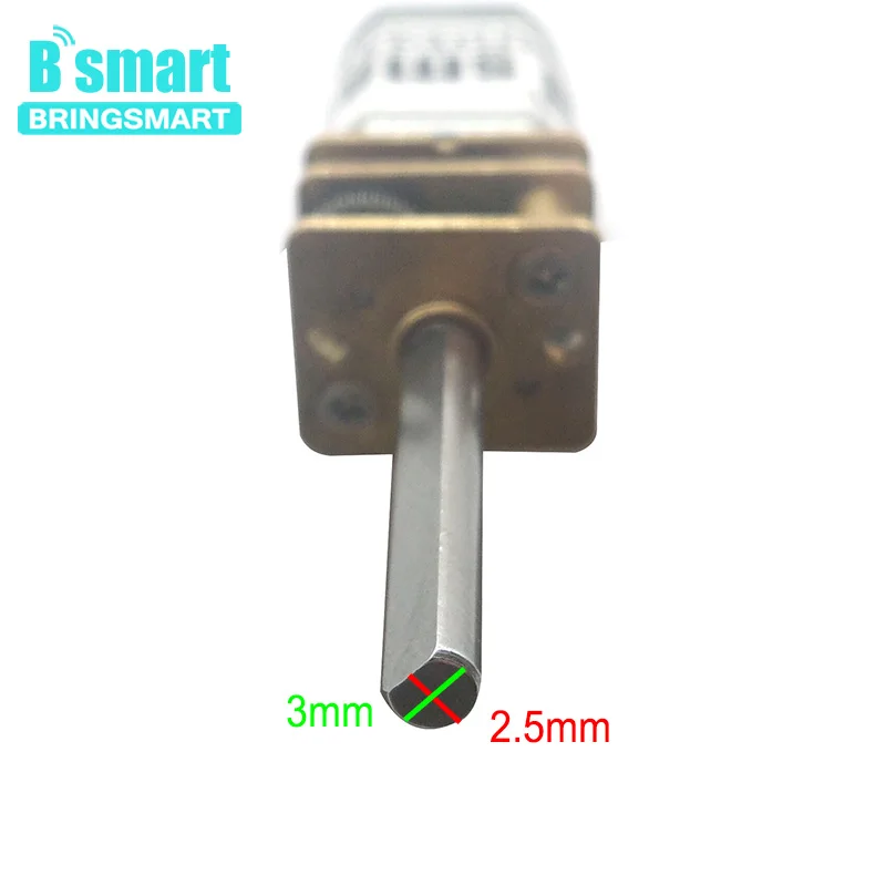 Bringsmrt D вал 20 мм Длина N20 DC микро мотор-редуктор 3 в 6 в 12 В обратный редуктор низкой скорости 15 об/мин 600 об/мин низкий уровень шума электродвигатель