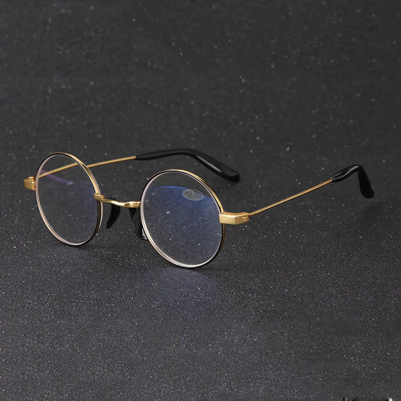 Zilead Ретро Анти-Голубые Круглые очки для чтения для женщин и мужчин Золотой Цвет Смола Пресбиопия очки унисекс для пожилых