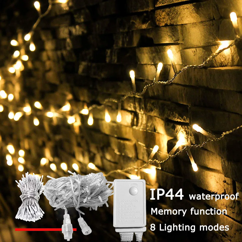 

10M LED String Light Memory Function Controller Connectable LED Fairy Light Christmas Light EU/AU/UK Plug D35