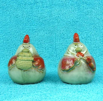 

Rural Style Porcelain Rooster and Hen Figurine Decorative Ceramics Chicken Miniatures Embellishment Craft Present Accessories