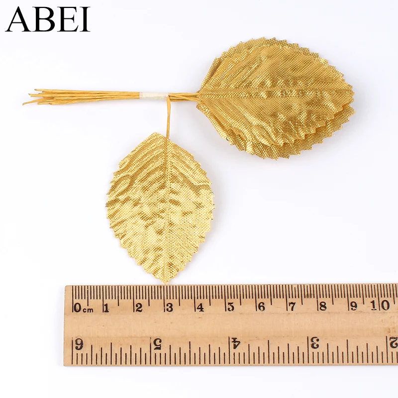 24 шт./лот Искусственные золотые листья для свадебвечерние декора венок сделай