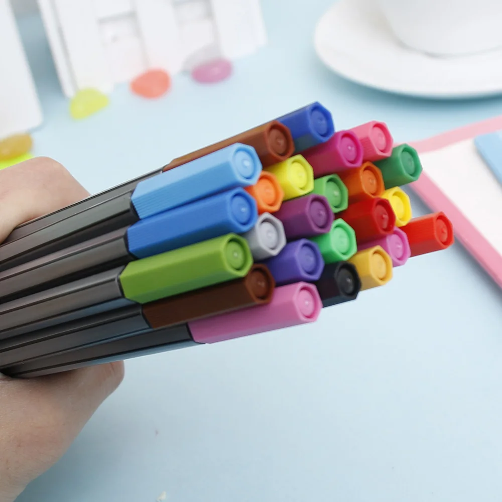 

24 Pcs/set 0.4 mm 24 Colors Fineliner Pens Super Fine Marker Pen Water Based Assorted Ink Arts Painting Pencils Children Pens