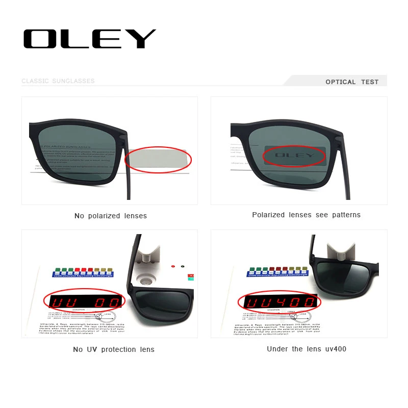 OLEY поляризованные солнцезащитные очки ультра квадратный светильник only17g цветной