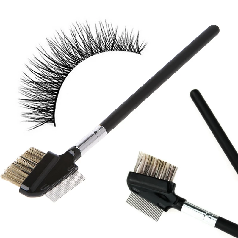 

Beauty Steel Eyebrow Eyelash Dual-Comb Extension Brush Metal Comb Makeup Tool
