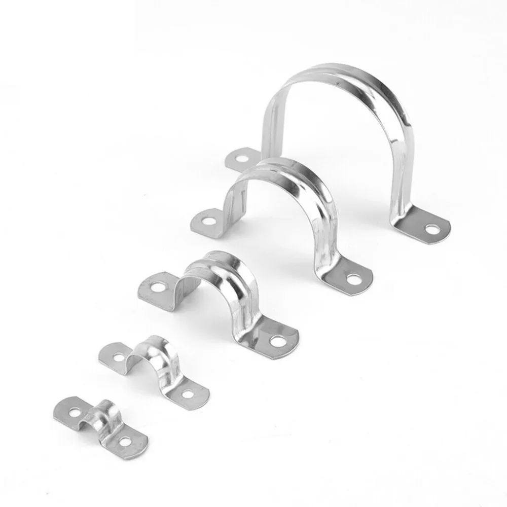 

20pcs Stainless Steel CLIPS HOSE CLAMP pipe hoops fastener clip u Shape