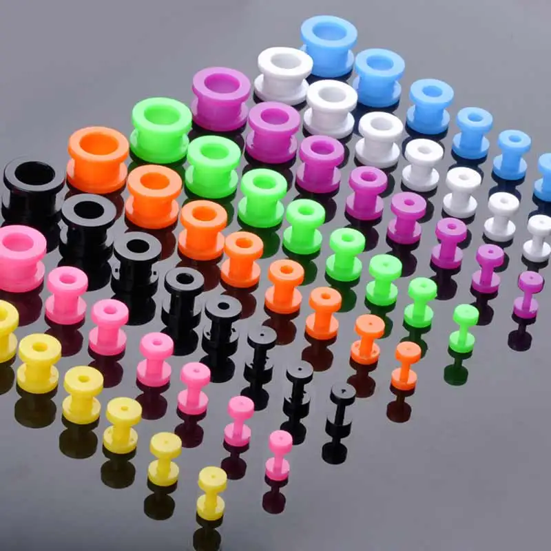 

8Pcs/lot Fake Cheater Acrylic Ear Plugs Flesh Tunnels Ear Expander Stretchers Kit Ear Tragus Piercing Set Body Jewelry 2-12 mm