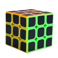Горячая 3x3x3 скоростной кубик, углеродное волокно, наклейка для гладкого магического кубика, пазлы, образование, медленное развитие, хобби, забавный подарок для детей, Прямая