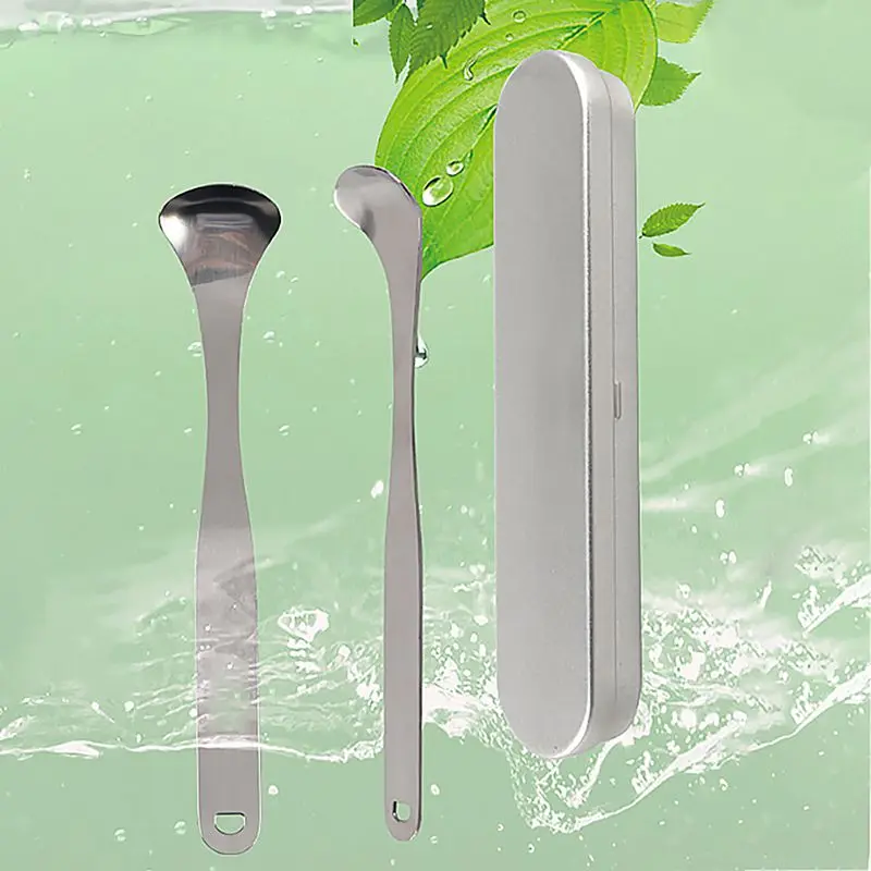 

NEW Tongue Scraper Lightweight Reusable Stainless Steel Oral Cleaner Fresh Breath Maker