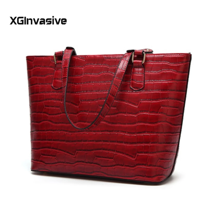 

2018 New Brand Fashion Women Tote Handbags Crocodile Pattern Female Leather Crossbody Bag High Quality Women Shoulder Bag