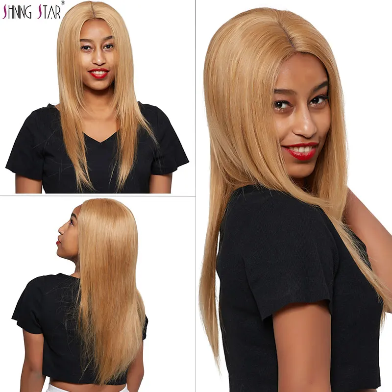 

Colored 27 Brazilian Honey Blonde Bundles With Closure Straight 3 Human Hair Bundles With Closure Shining Star Non Remy Weave