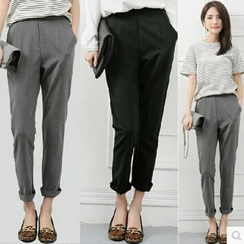 

New 2016 Women's Summer Harem Pants Fashion High Waist Pants Female Slacks