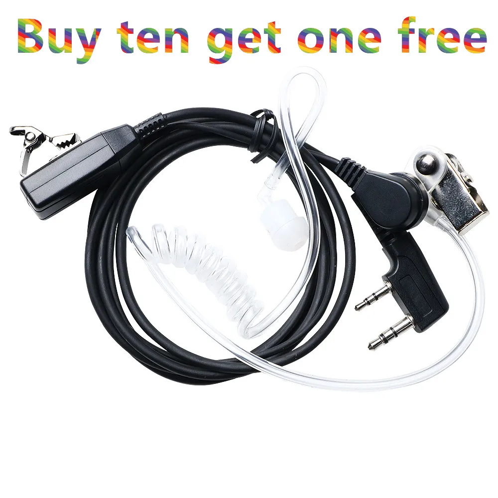 Baofeng Walkie Talkie Acoustic Tube Headset Mic 2 PIN PTT Earpiece For UV 5R BF 888S 1