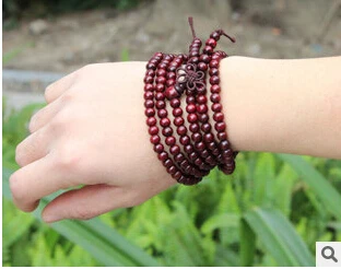 Sandalwood bead bracelet crafts fatigue resistance Be safe | Украшения и аксессуары