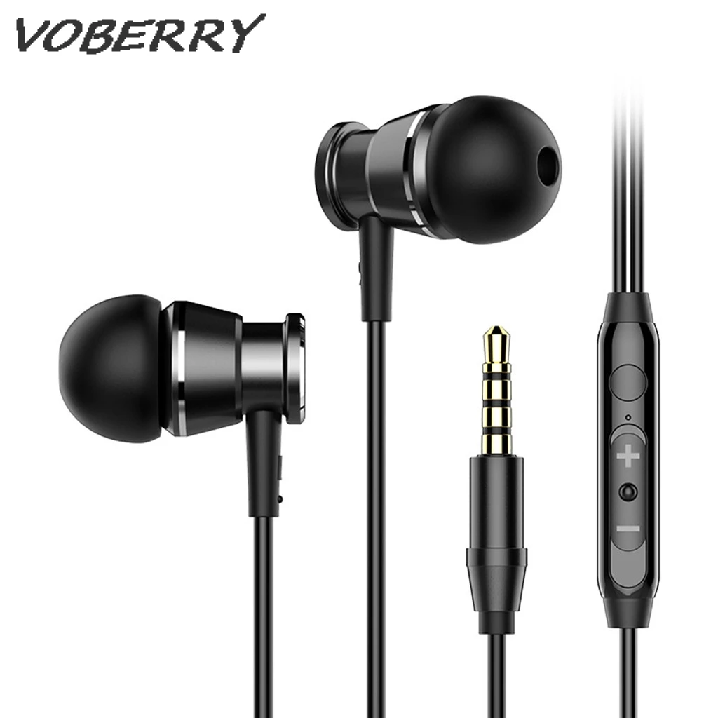 Универсальные стерео наушники вкладыши VOBERRY 3 5 мм с микрофоном для наушников Apple
