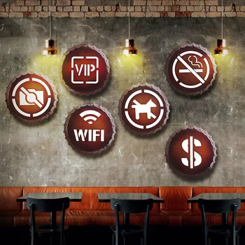 

WIFI LED Beer Cap Signs Metal Wall Decor Plate Bar Lightbox Home Decoration Accessories LED Light Box Plaques