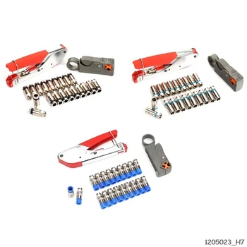 

Hand Compression Crimping Tool Crushing Clamp With Wire Stripping Plier 20Pcs Clamping Connector Extrusion Equipment Kits