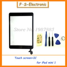1pcs Test one by one For iPad Mini Touch Digitizer Screen+IC Flex Chip+Home Button Flex Black&White with Tools Free shipping