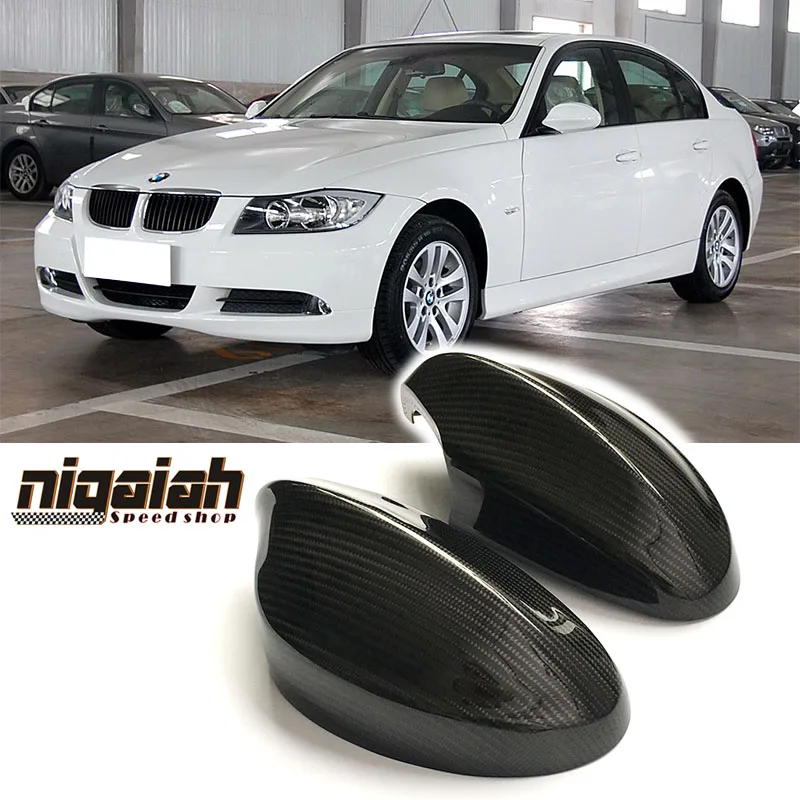 

Big Sale 1*1 Carbon Pattern For BMW E90 3 Seires 320 320i 2005-2008 3D sticker Carbon Fiber Side Mirror replacement free ship