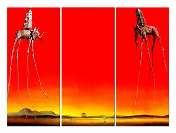 

HD Giclee Canvas Paintings Wall Poster Salvador Dali The Elephants 1948 Surrealism Painting Fine Art For Living Room