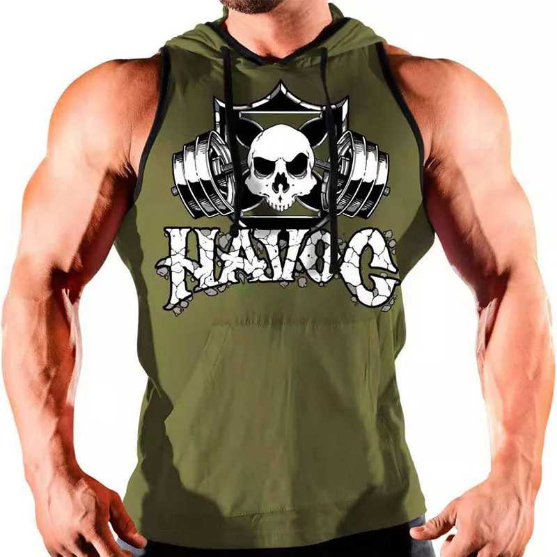 

Brand New Arrival Men's Tank Hoodie Summer Fitness Bodybuilding Vest Gyms Sleeveless Sweatshirts Hot Muscle Men Tank Tops