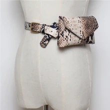 Новая Винтажная Женская поясная сумка из искусственной кожи под змеиную кожу, Высококачественная поясная сумка для женщин, модная поясная сумка из змеиной кожи для девочек