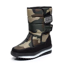 New Winter Outdoor Men Boots Tube Warm Thick Waterproof Non-Slip Padded Men Shoes Camouflage Snow Boots Large Size 38-47