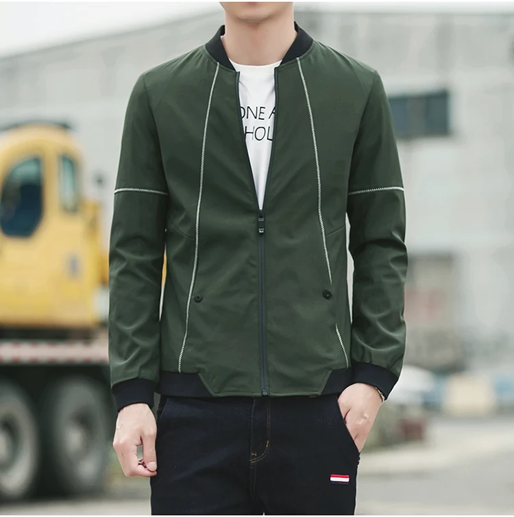 Мужская куртка бомбер с воротником стойкой размеры до 5XL|autumn men's jacket|bomber jacket